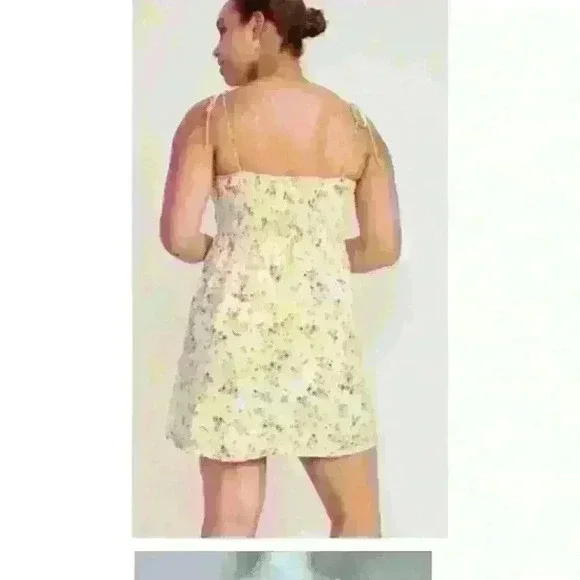 Old Navy Fit & Flare Tie-Strap Linen-Blend Mini Dress Size Large NWT - Picture 2 of 13